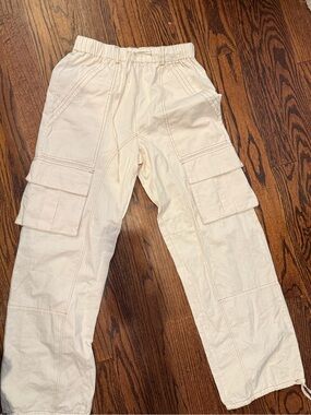Emory Park Cream Drawstring Cargo Pants